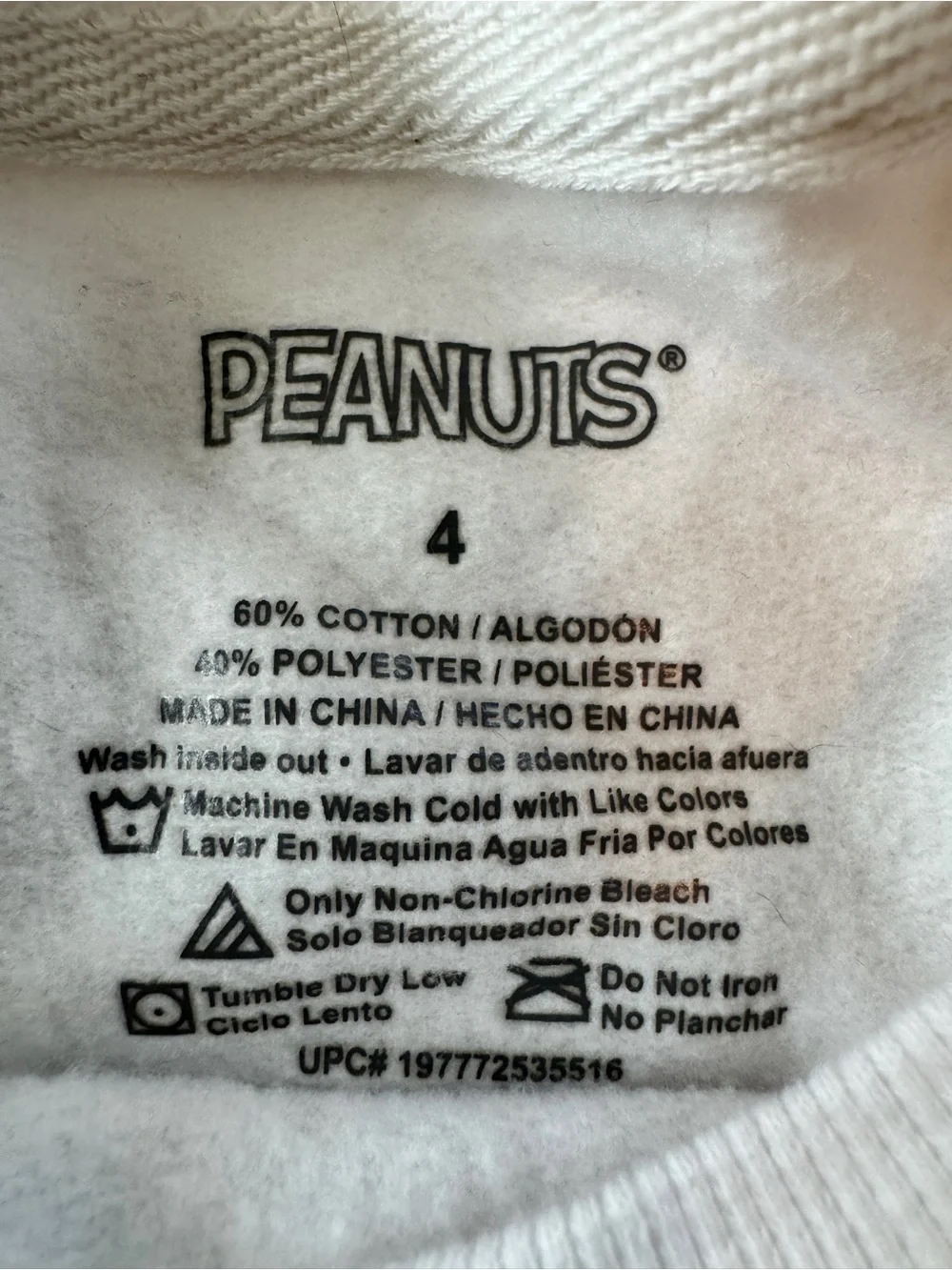 Peanuts White Kids Halloween Sweatshirt with Colorful Character Print